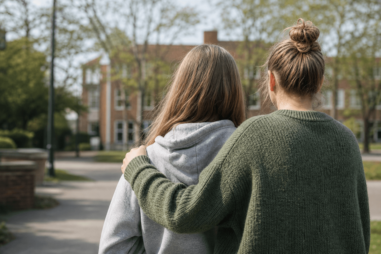 Pädagogische Fachkraft begleitet eine Jugendliche
